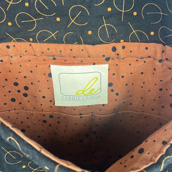 Debbie Erwin cloth geometric pattern retro style fabric shoulder bag - Picture 5 of 11